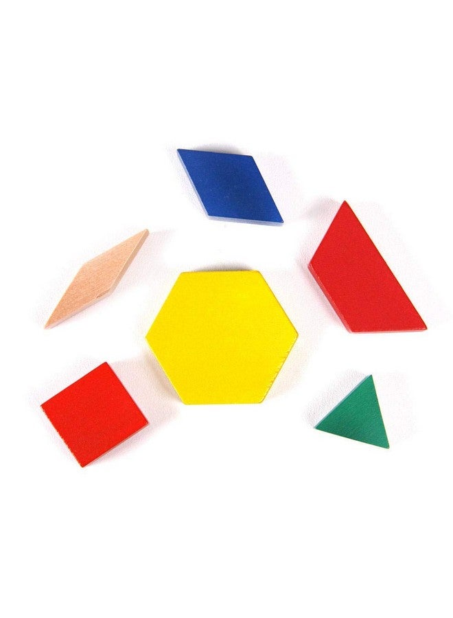 hand2mind hand2mind Wood Pattern Blocks for Kids, Shapes for Kindergarten, Montessori Toys, Geometric Shapes, Symmetry, Shape Recognition, Pattern Blocks for Classroom (Set of 250) - Image 3