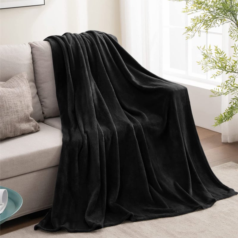 BEDELITE Fleece Blanket Black Throw Blankets for Couch & Bed, Luxury Plush Cozy Fuzzy Blanket 50x60 inches, Super Soft Warm Lightweight Throw Blanket for Travel Camping - Image 5