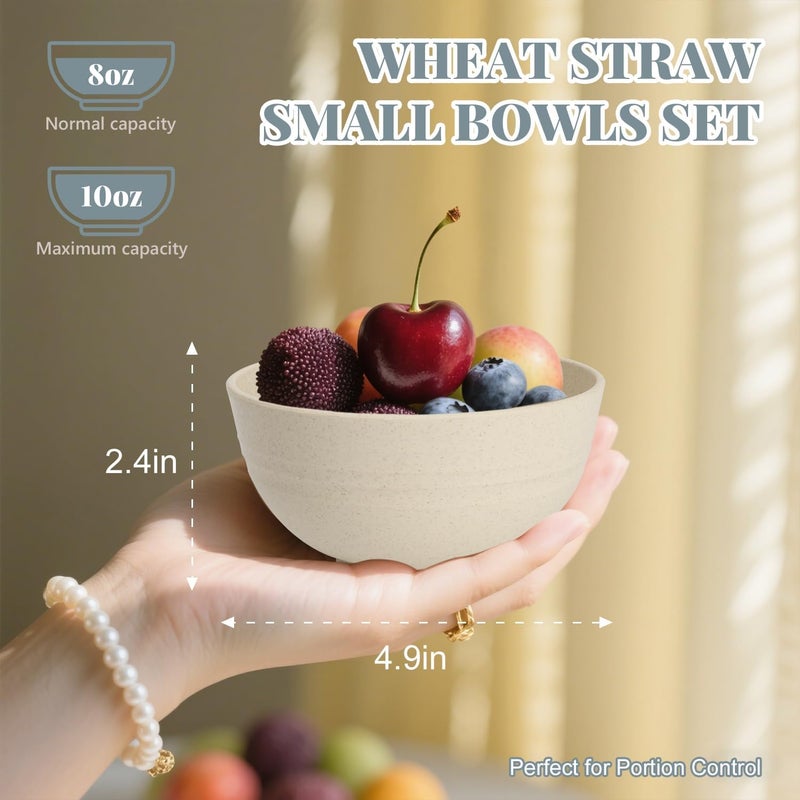 Homienly Cereal Bowl Set, Wheat Straw Fiber Unbreakable Lightweight Bowls Set - Image 2