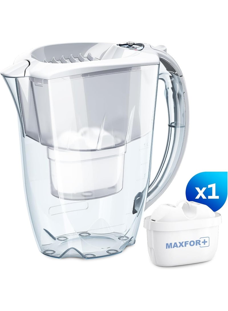 Aquaphor Amethyst MF+ Water Filter Jug 2.8L, Compact Design with Slider Lid, 200L Long-Lasting Capacity, Removes Chlorine, Rust, Heavy Metals & Impurities, BPA-Free Drinking Water Pitcher with Maxfor+ Cartridge (White) - Image 3