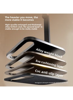 Generic Portable Display Sub-screen Bracket Flat Bedside Desktop Folding Lazy Punch-free 16-inch VESA Hanging Shelf-Color:Black  - Image 4