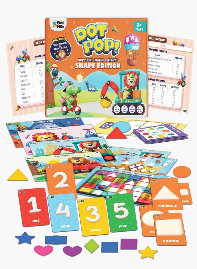 GiniMini Toddler Learning Combo - DOT POP Colour & Counting + DOT POP Shapes + Peek-A-Pic | Educational Toys for Kids 2+ | Sorting Matching Memory & Observation Games | Preschool Learning Activity Kit - Image 3
