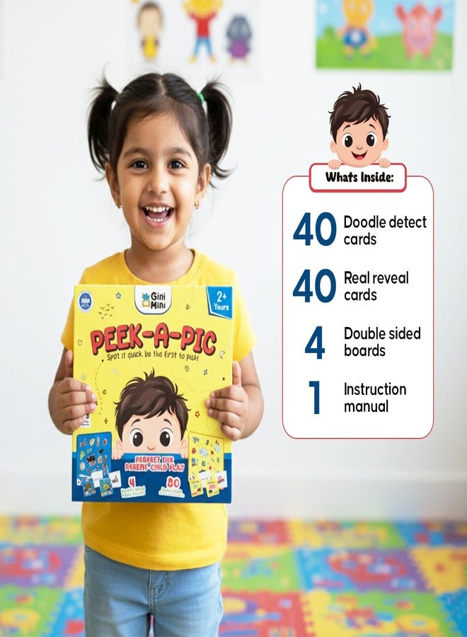 GiniMini Toddler Learning Combo - DOT POP Colour & Counting + DOT POP Shapes + Peek-A-Pic | Educational Toys for Kids 2+ | Sorting Matching Memory & Observation Games | Preschool Learning Activity Kit - Image 5