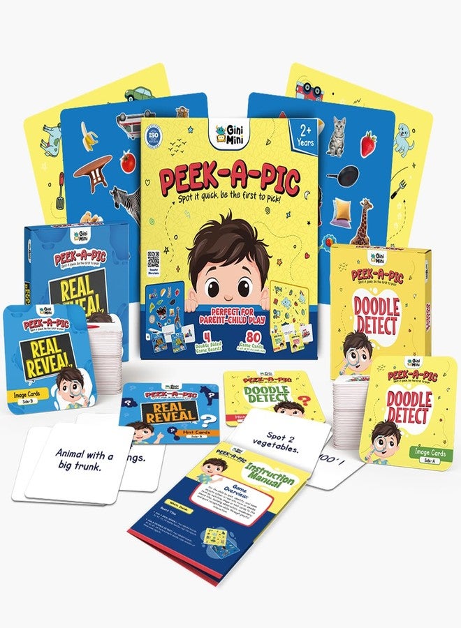 GiniMini Toddler Learning Combo - DOT POP Colour & Counting + DOT POP Shapes + Peek-A-Pic | Educational Toys for Kids 2+ | Sorting Matching Memory & Observation Games | Preschool Learning Activity Kit - Image 4