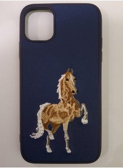 Case Shockproof Phone Case With Horse Embroidery Design For IPhone 11 Pro In Blue  - Image 1