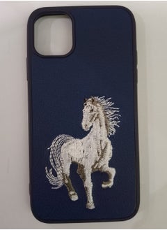 Case Shockproof Phone Case With Horse Embroidery Design For IPhone 11 Pro In Blue  - Image 2