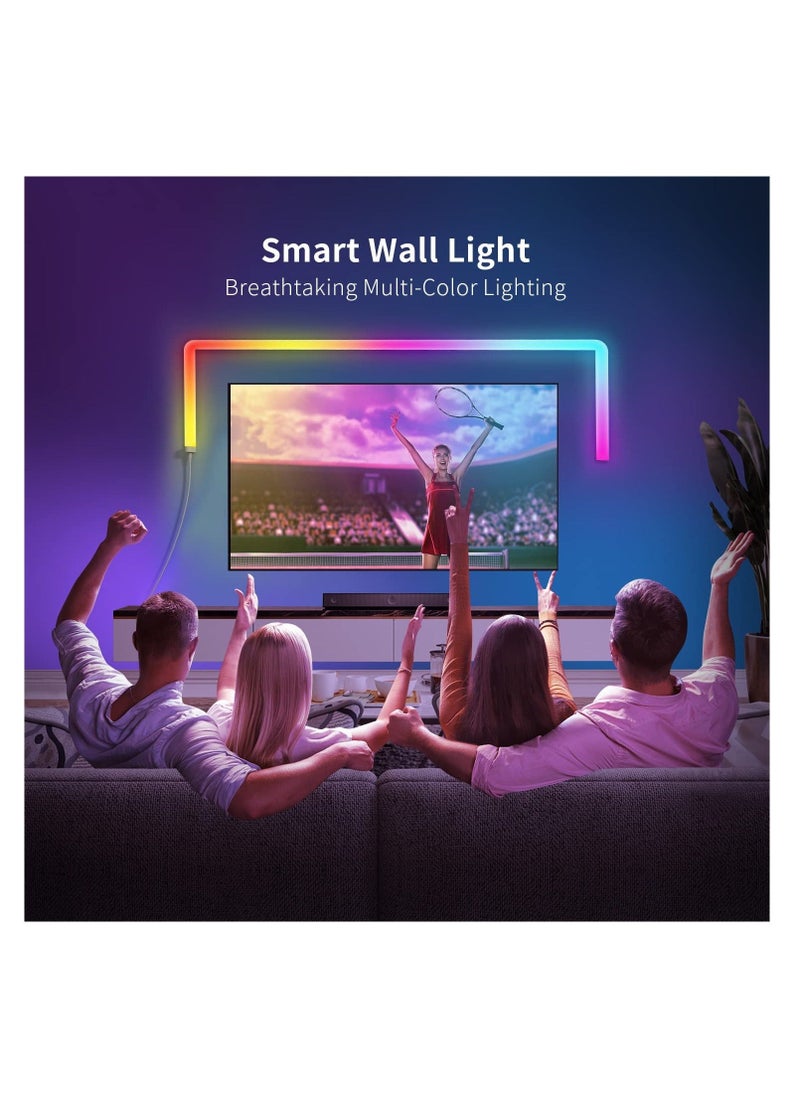 Captaintech , Glide RGB-IC LED Wall Lights, Smart LED Wall Lights with Music Sync and Dynamic Scenes, for Home Decor, Gaming, 4 Pcs  - Image 2