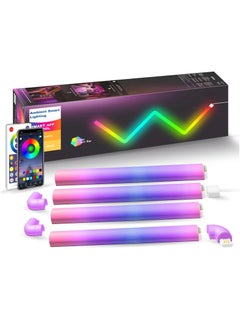 Captaintech , Glide RGB-IC LED Wall Lights, Smart LED Wall Lights with Music Sync and Dynamic Scenes, for Home Decor, Gaming, 4 Pcs  - Image 1