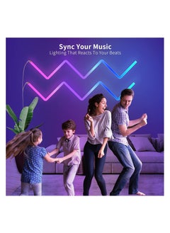 Captaintech , Glide RGB-IC LED Wall Lights, Smart LED Wall Lights with Music Sync and Dynamic Scenes, for Home Decor, Gaming, 4 Pcs  - Image 3