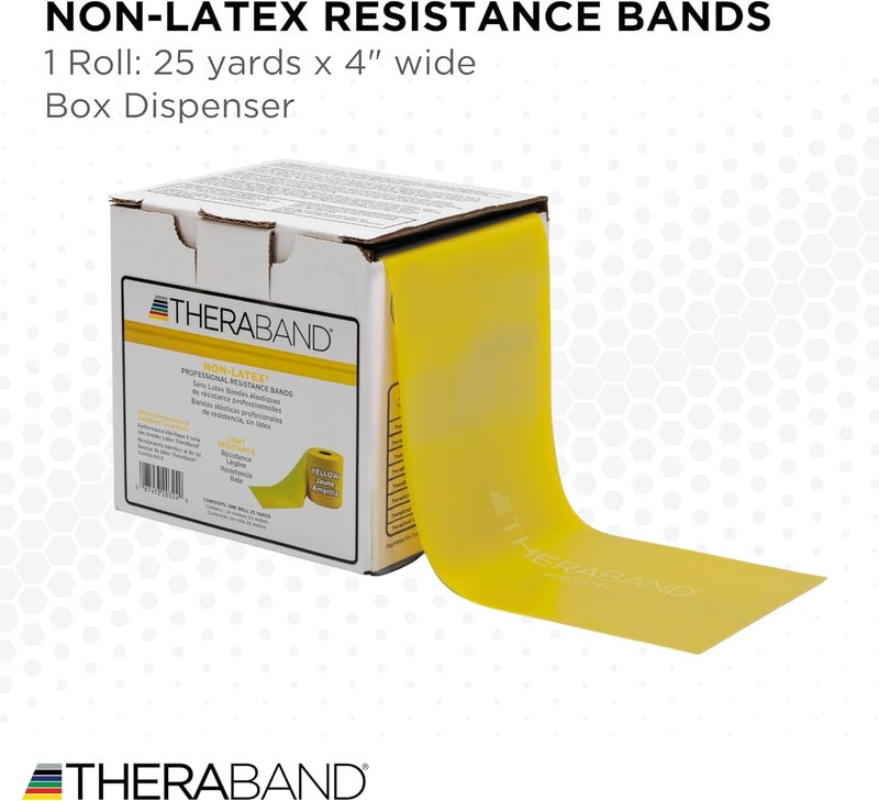 THERABAND Non-Latex Professional Resistance Band - 25 Yard Roll, Yellow, Light Resistance for Exercise and Rehabilitation - Image 2
