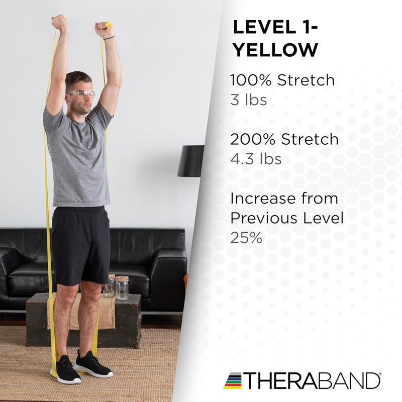 THERABAND Non-Latex Professional Resistance Band - 25 Yard Roll, Yellow, Light Resistance for Exercise and Rehabilitation - Image 4