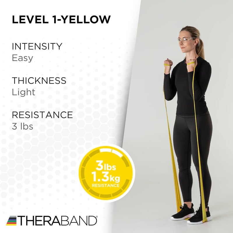 THERABAND Non-Latex Professional Resistance Band - 25 Yard Roll, Yellow, Light Resistance for Exercise and Rehabilitation - Image 3