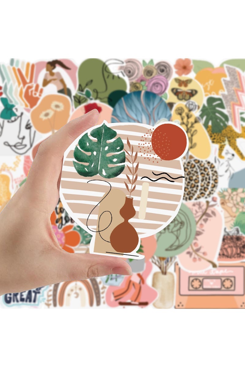 قوس قزح أورينبو مجموعة من 50 قطعة من ملصقات بوهو، ملصقات فينيل مقاومة للماء لزجاجات المياه والكمبيوتر المحمول ولوح التزلج والجيتار والكمبيوتر والهاتف، ملصقات بوهيمية جمالية للمراهقين والبالغين - Image 2