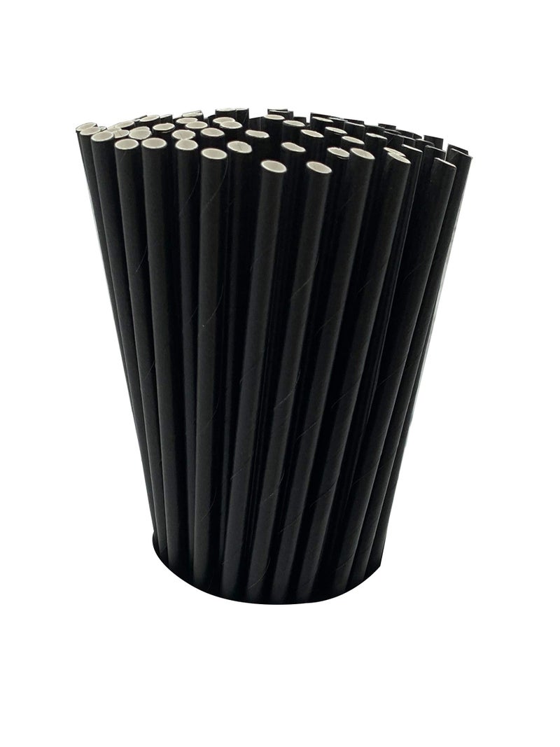 GDMINLO 100 Black Biodegradable Paper Straws co-Friendly Biodegradable Drinking Straws Bulk for Party Supplies  Bridal/Baby Shower  Birthday  Mixed Drinks  Weddings  Restaurant  Food Service