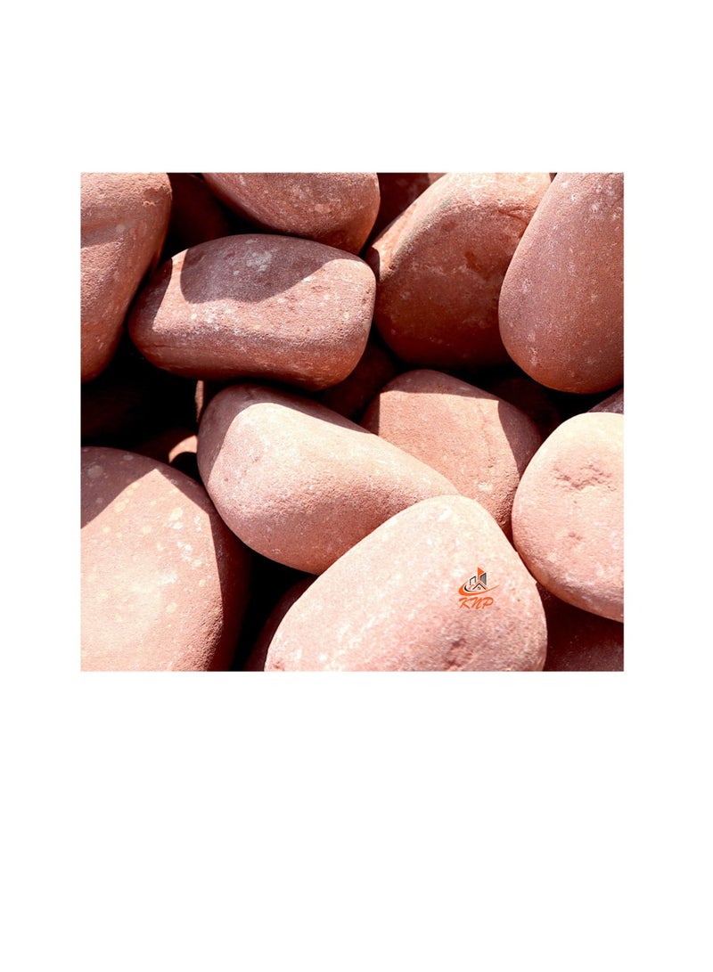 KNP Tumbled Red River Stone Natural Garden Material 5-8 cm 10kg - Image 1