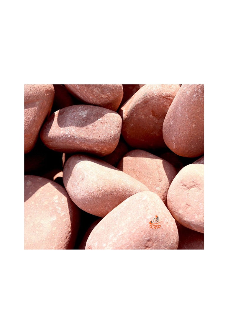 KNP Tumbled Red River Stone Natural Garden Material 5-8 cm 10kg - Image 3