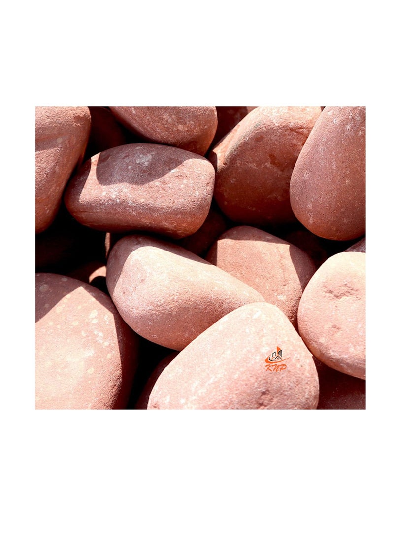 KNP Tumbled Red River Stone Natural Garden Material 5-8 cm 10kg - Image 2