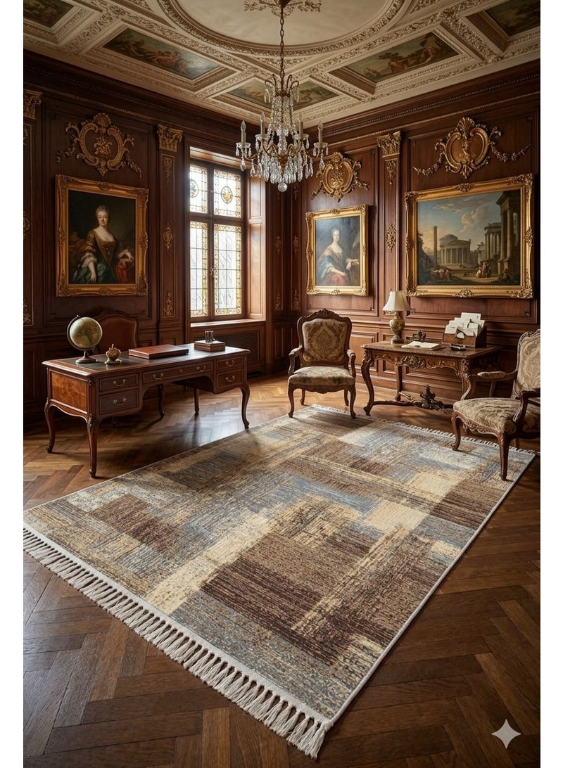 Luxury 3D Printed Vintage Textured Carpet Alternative - Washable Non-Slip Dots Backing - Size 160x230 cm - New Classic Model - Image 1