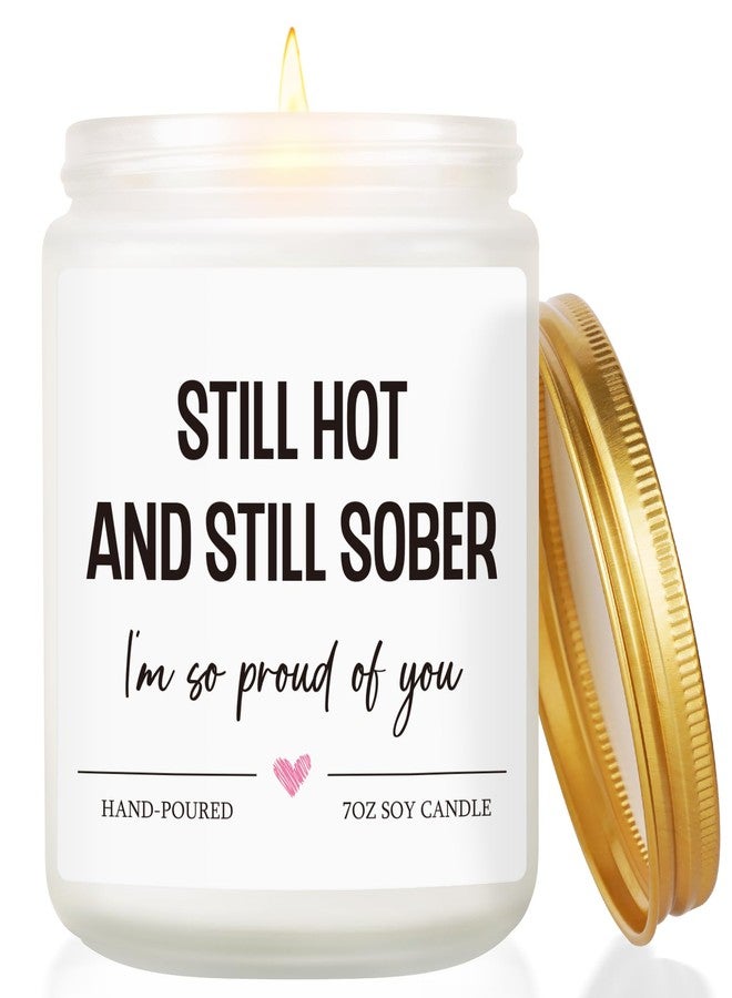 Hudiegify Sobriety Gifts for Women Men, Sober Gifts for Women Men, 1 Year Sober Celebration 2 Year Anniversary, Best Sobriety Recovery Gift, Proud of You Gift for Her Him, Sobriety Candle Lavender Scented 7oz - Image 1