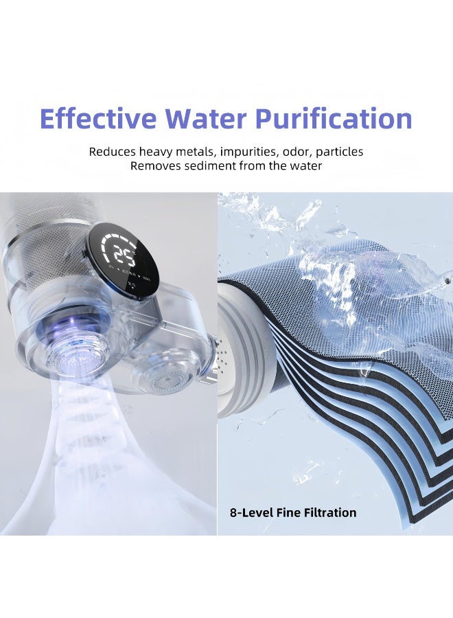 WALALLA Faucet Mount Water Filter, LED Display Sink Water Filter with UV Light and Real Time Filter Life Indicator, 8 Level fine Filtration, 3 Ceramic Filter Included,Reduce Lead Chlorine, Heavy Metal - Image 5