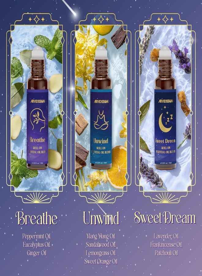 ARVIDSSON Essential Oils Roll On Set, Natural Self Care Essential Oil Blends Gift for Women - Sweet Dream, Unwind, Breahte, Balance, Focus, Happy, Aromatherapy Oil Roller for Body, Massage - Image 3