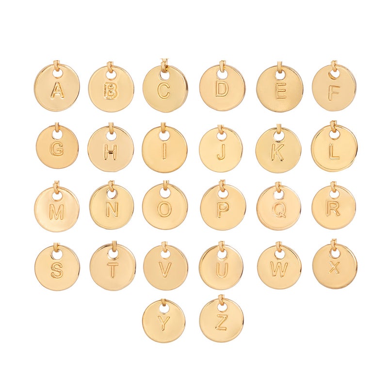 Sale Ins Simple 26 English Letter Pendant Necklace Personalized Carved Small Round Brand Necklace For Women - Image 4