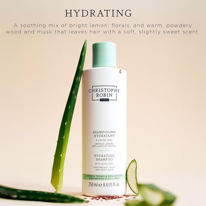 Christophe Robin Hydrating Shampoo with Aloe Vera Unisex Shampoo 8.4 oz - Image 2