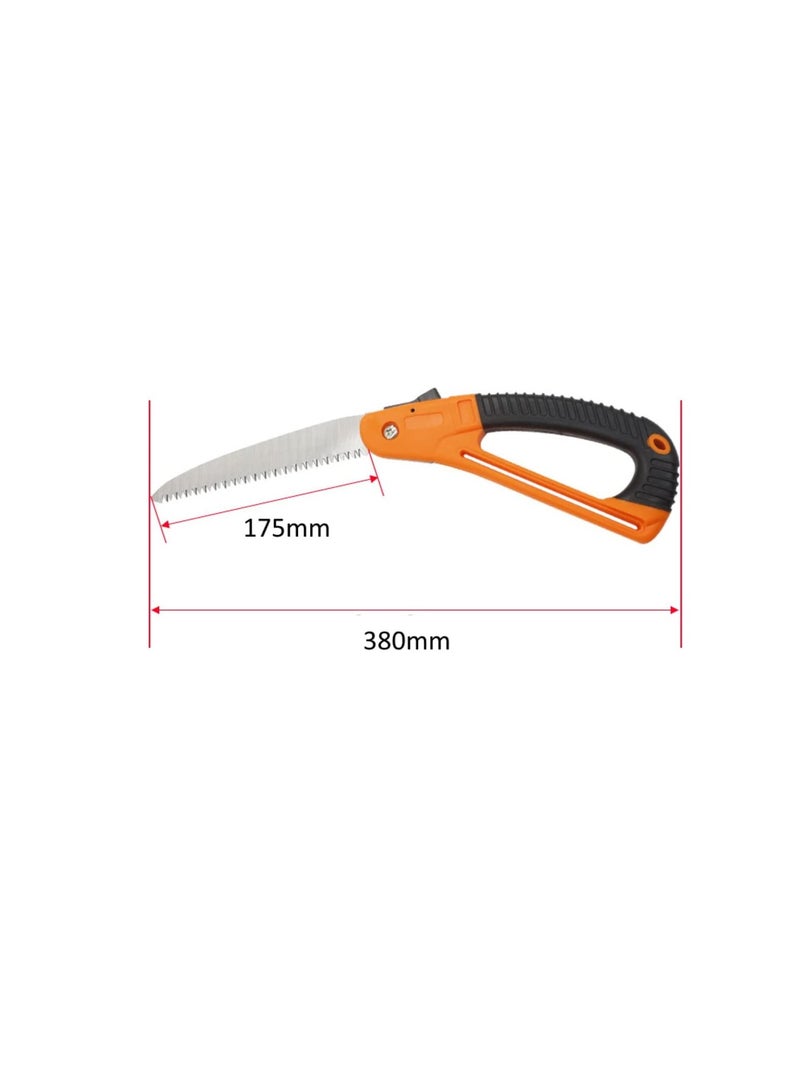 Foldable Pruning Saw 7"/180mm Sharp Hand Saw Premium Secure Lock Comfort Soft Grip Compact Sturdy Tree Saw for Garden Branch Trimmer Camping  - Image 2