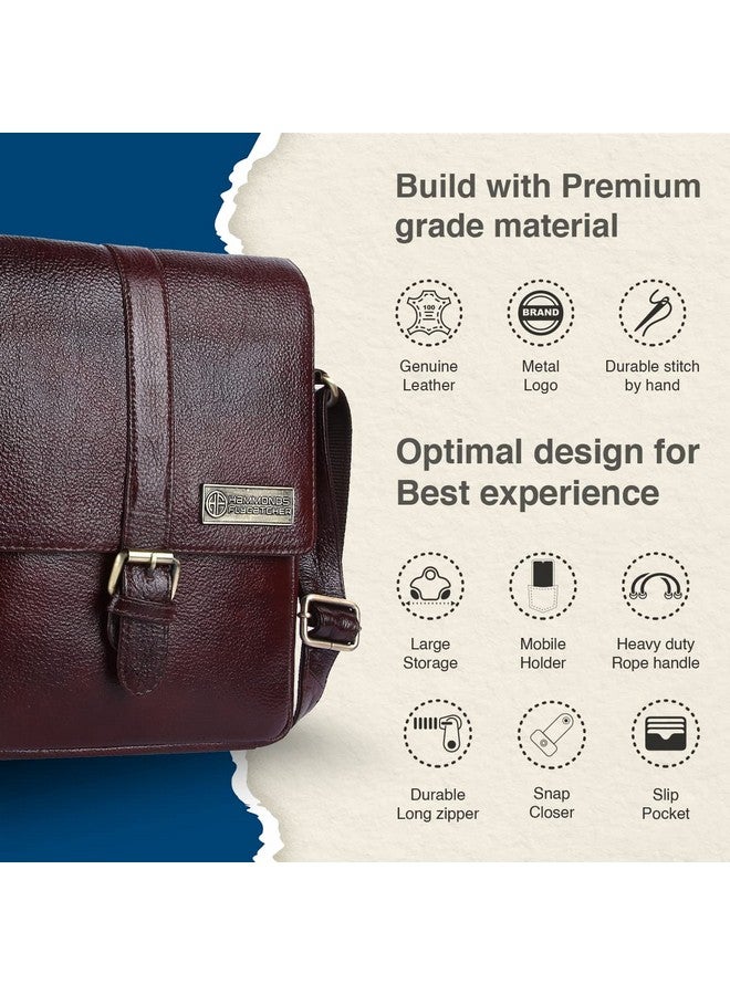HAMMONDS FLYCATCHER HAMMONDS FLYCATCHER Genuine Leather Sling Bag for Men, Stylish and Spacious Side Bag for Men, Crossbody Bag for Men Daily Use, Travel, Adjustable Strap, 1 Year Warranty - Brown  - Image 3