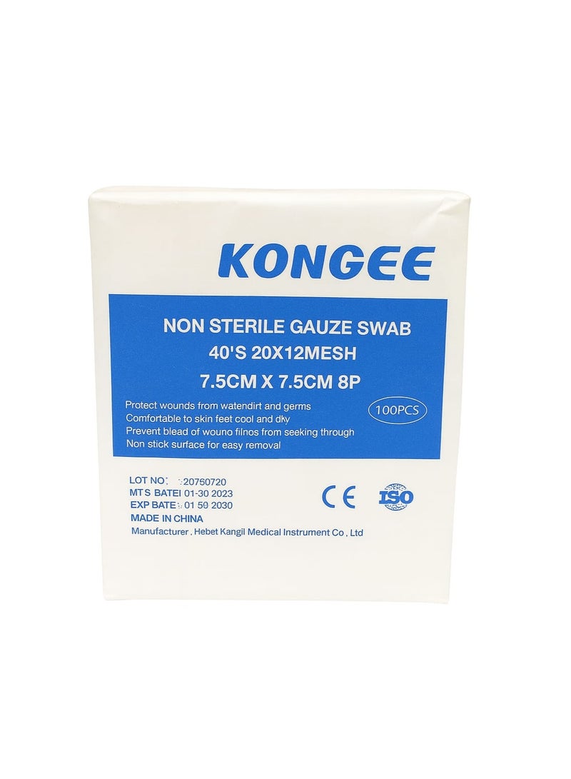 Kangji non-sterile gauze swab 7.5x7.5 cm 8 PLY 100pcs/pack