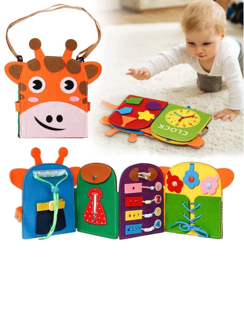 Sybil's Giraffe-Themed Busy Book for Toddlers & Kids Montessori, 1-5 Years, Playful Wanderers - Image 2