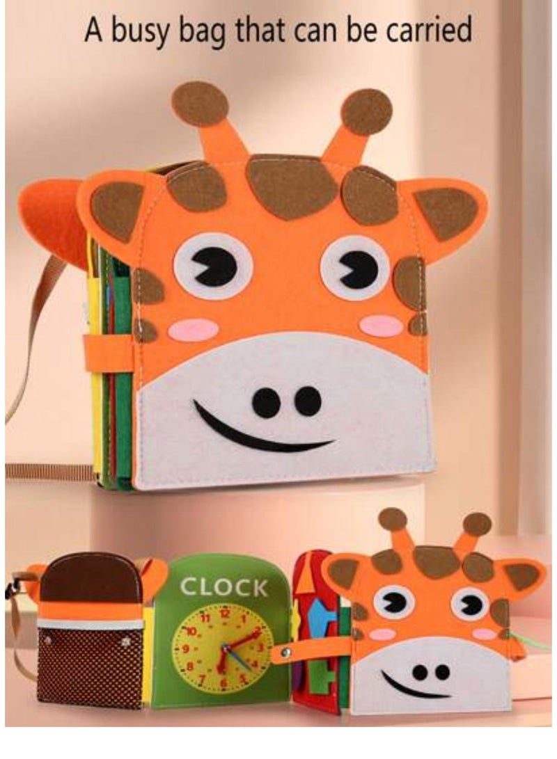 Sybil's Giraffe-Themed Busy Book for Toddlers & Kids Montessori, 1-5 Years, Playful Wanderers - Image 3
