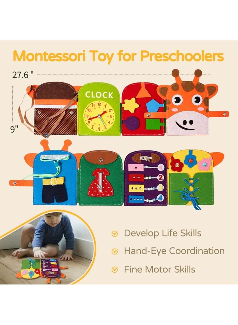 Sybil's Giraffe-Themed Busy Book for Toddlers & Kids Montessori, 1-5 Years, Playful Wanderers - Image 4