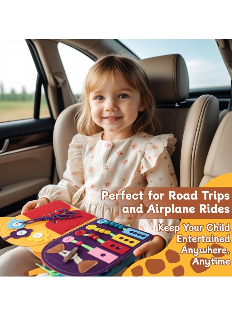 Sybil's Giraffe-Themed Busy Book for Toddlers & Kids Montessori, 1-5 Years, Playful Wanderers - Image 5