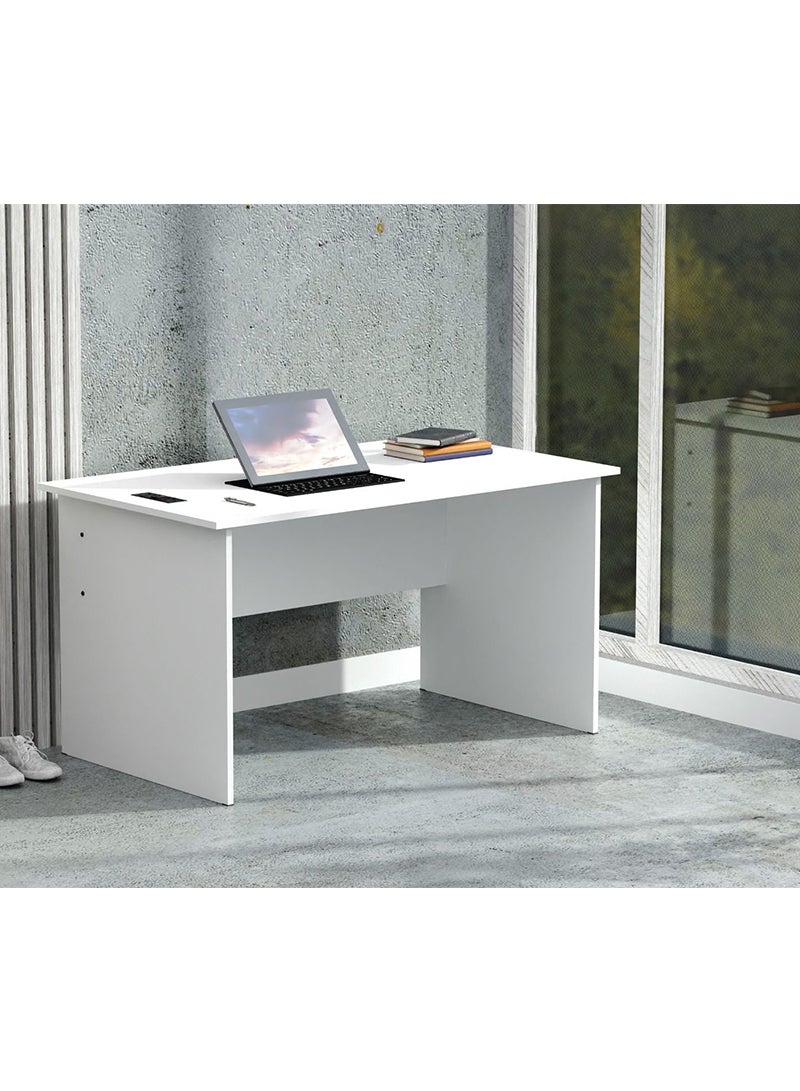 Mahmayi Mahmayi MP1 140x80 Writing Table Without Drawers - White with Black BS01 Desktop Socket with USB AC Port for Office, Home, and Meeting Room 17 cm - Image 4