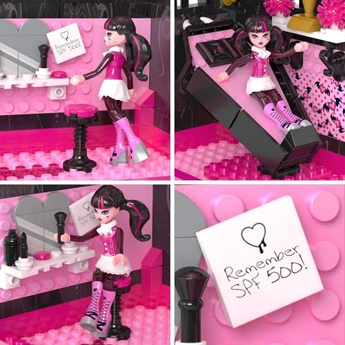 Mega Brands MEGA Monster High Action Figure Building Set Draculaura's Boo-k Crypt with 301 Pieces, Book Nook for Collectors - Image 5