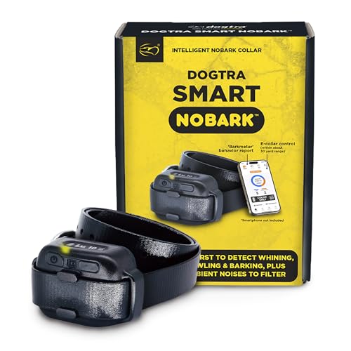 Dogtra Smart NOBARK Detects Whining and Barking, 33 ft Range App for Notifications, E-Collar, Behavior Report, Waterproof IPX9K, Compact Size for 10 lb Dogs, Triple Detection Accuracy - Image 1
