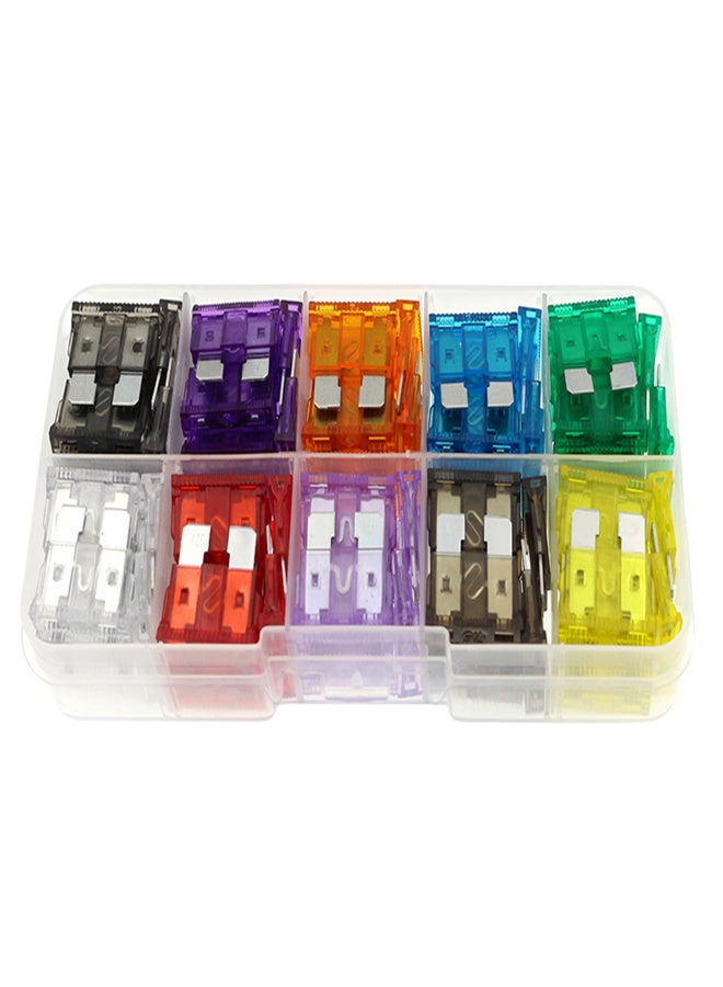 100PCS Car Fuses Assortment Kit Blade-type Automotive Fuses Standard & Mini Size 2/3/5/7.5/10/15/20/25/30/35A Replacement Fuses for Car/RV/Truck/Motorcycle/Boat - Image 1