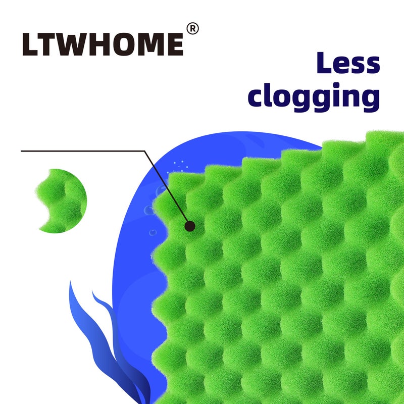 LTWHOME Fish Pond Foam Filter Sponge Set 17" X 11" Media (Pack of 3 Sets) - Image 4