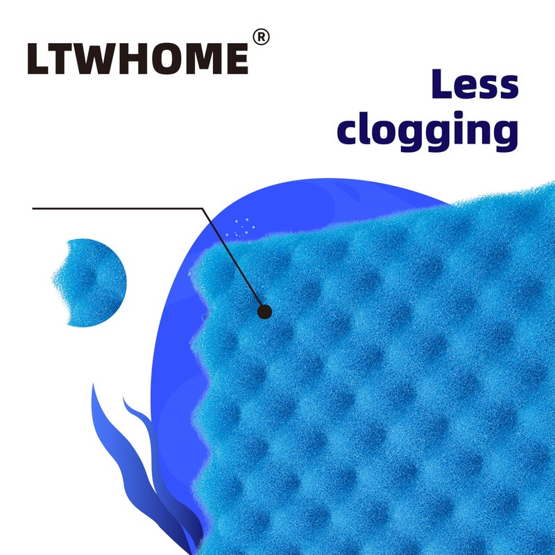 LTWHOME Fish Pond Foam Filter Sponge Set 17" X 11" Media (Pack of 3 Sets) - Image 2