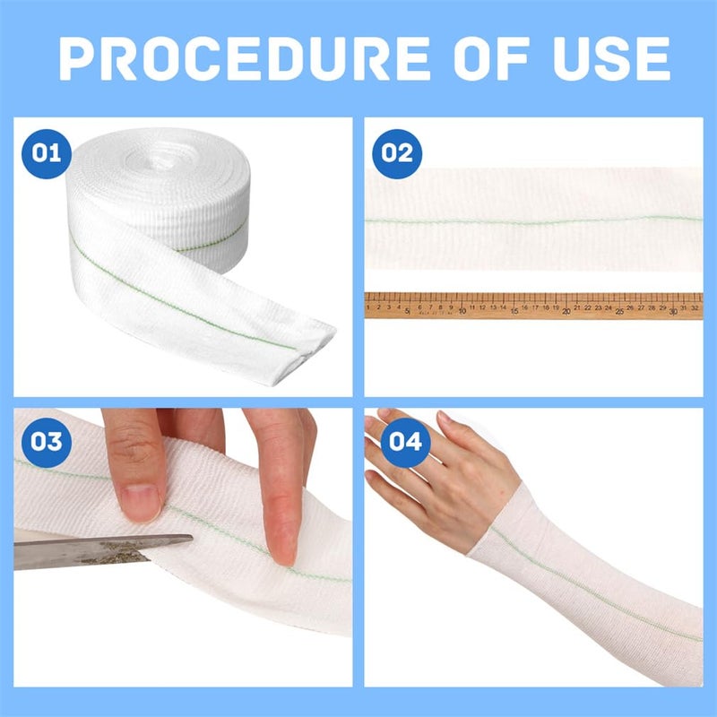 Yeasing Tubular Elastic Sport Bandage 2inch x 32.8 Feet Reusable Sleeve Stretch Dressing Retainer Gauze Stockinette Tubing for Arm Knees Legs - Image 3