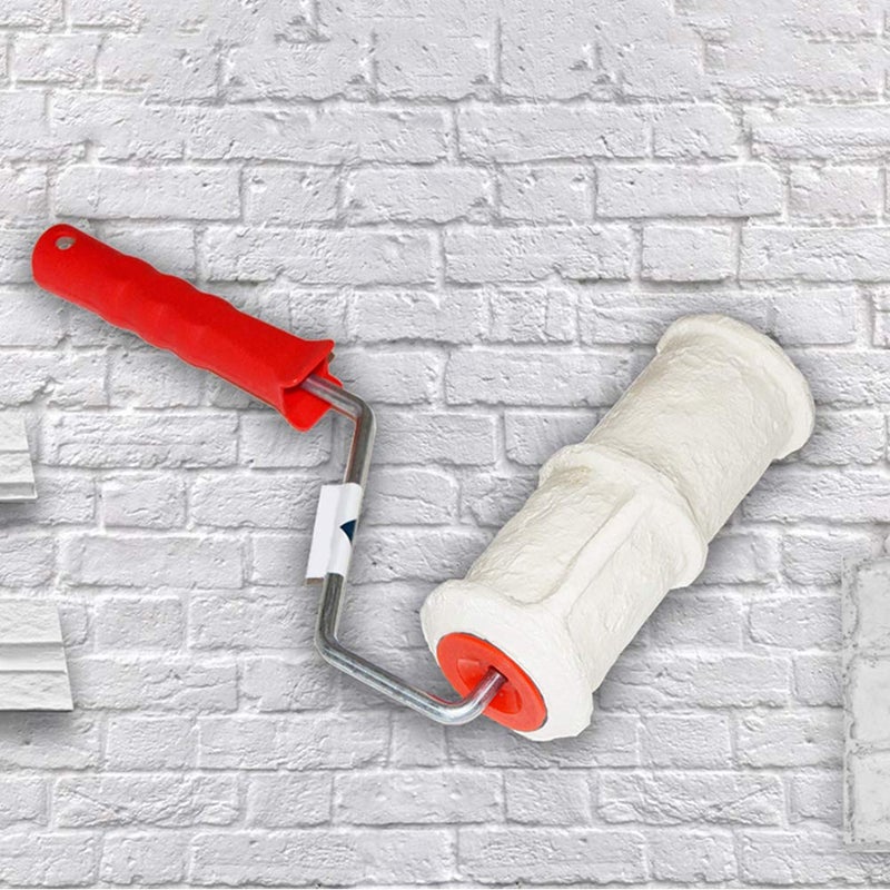 Tookie Embossed Paint Roller, 8 Inch Brick Embossing Roller for Wall Decoration, Art Brush Paint Roller Embossing Cylinder with Rubber Handle for Household DIY Paint Roller Art - Image 5