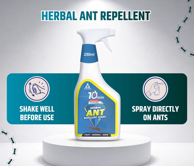Amish Ant Repellent Spray 250ml Pack of 2 for Home & Kitchen | Herbal Organic Indoor Outdoor | Pet Safe, Safe for Dogs | Eco Friendly Remover for Home, Plants | 10 Minutes Formula| Repellent Spray - Image 5