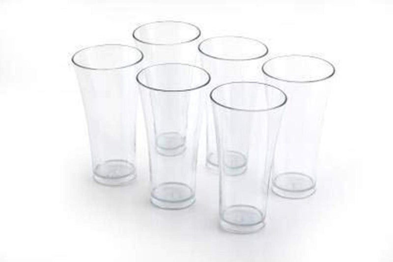 LEAWALL Kitchenware Store Multi Purpose Unbreakable Long Drinking Glass Set of 6 Pcs 300 ml Capacity Each Clear Glass Unbreakable - Image 1