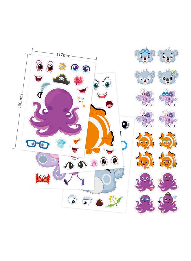 Bluejw New Children's Diy Stickers Make A Face Stickers Cartoon Animal Face Change Stickers - Image 5