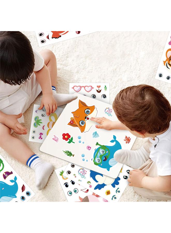 Bluejw New Children's Diy Stickers Make A Face Stickers Cartoon Animal Face Change Stickers - Image 4