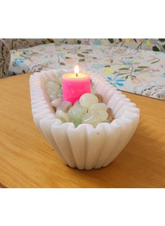 R&M RM Marble Tray, Handmade Tray, Decorative Tray, Bathroom Tray, Rectangle Ruffle Marble Tray Bowl, Bathroom Decor, Decorative Bowl, Home Decor Candle Holder  - Image 2