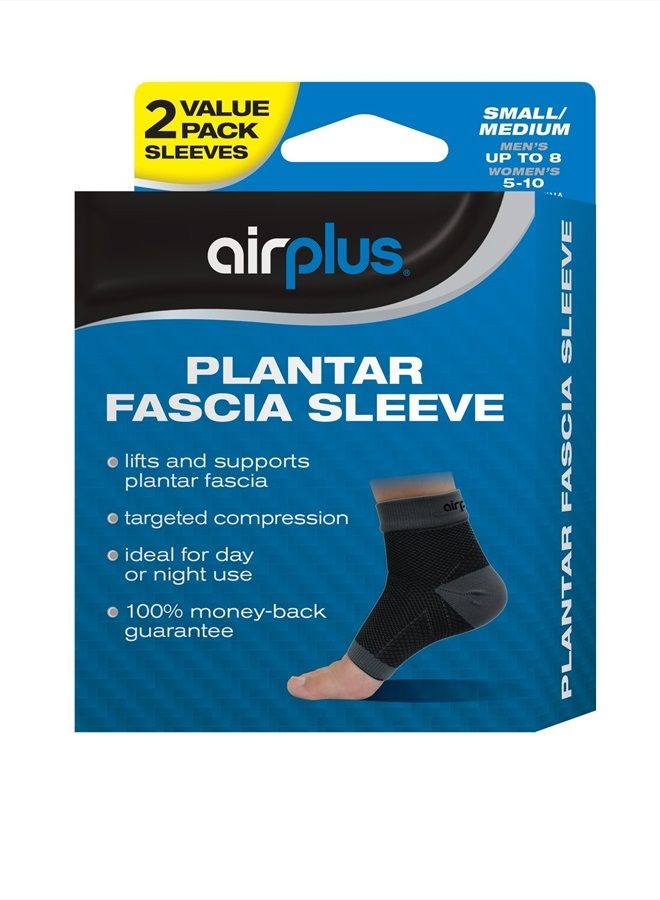 airplus - Plantar Fascia Sleeve, Men's Women's Small Medium, 2 Sleeves (Pack of 2) - Image 1