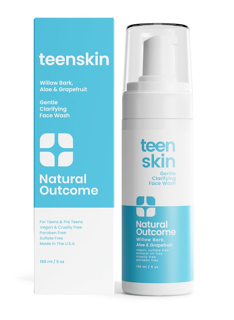 natural outcome natural outcome Teen Skin Face Wash | Gentle Foaming Daily Boys & Girls Facial Cleanser Lotion | Natural Non-toxic Ingredients | For Teens, Preteens & Kids Looking to Prevent Acne | 5 oz 