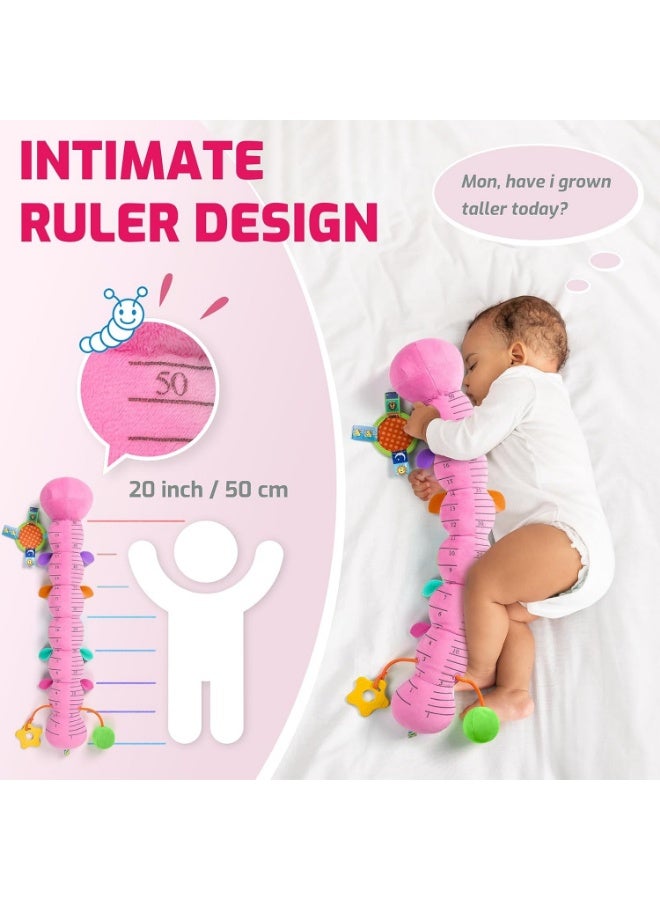 Meetion Baby Toys 0-6 6-12 Months,Music Caterpillar Plush Toy with Baby Mirror, Pull String&Crinkle Rattle,Infant Sensory Toys,Tummy Time for 0-3-6-12 Month Boys Girls Newborn Gifts (Pink-Leaf) - Image 5